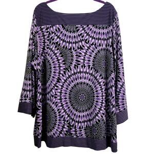 Cato Purple and Black Tunic‎ Blouse Size 26/26W